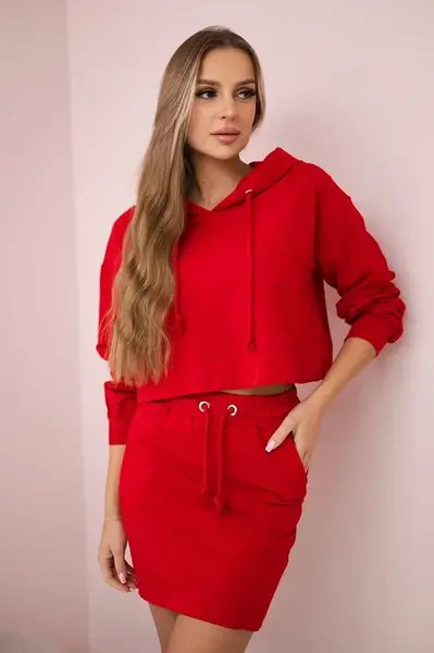 Set mikiny se sukní červené