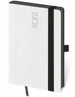 Diář 2026 týdenní kapesní Memory s gumičkou - bílá