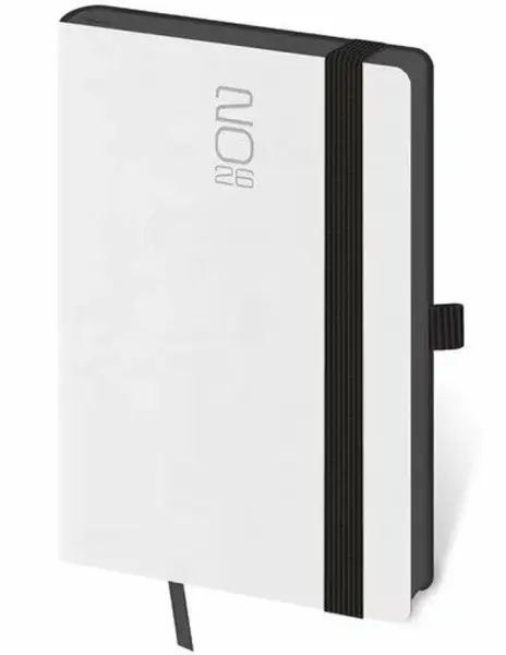 Diář 2026 týdenní kapesní Memory s gumičkou - bílá