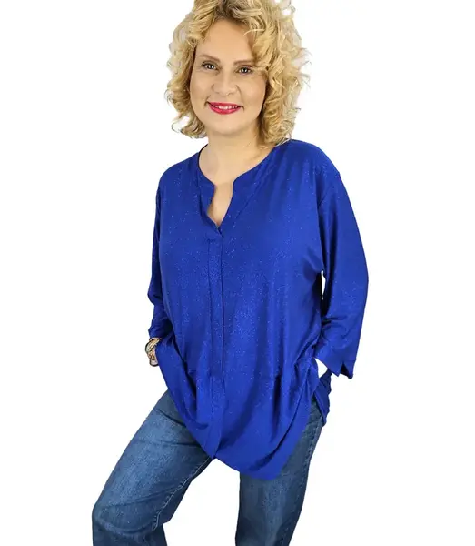 Pri Elegant oversize Brocade tunic shirt with longer back NEVADA