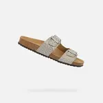 Stříbrné dámské pantofle Geox Brionia - Dámské