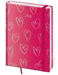 Diář 2026 denní A5 Vario - Hearts s gumičkou
