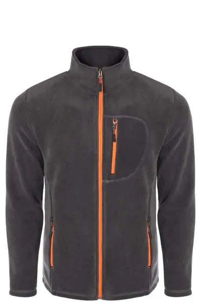 24601 Dewberry 5 Pocket Outdoor Full Zipper Fleece Jacket-SMOKED-2