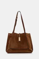 Kožená kabelka Pollini hnědá barva, PC4416PP0N QI1