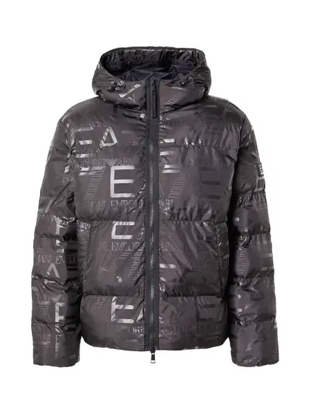 EA7 Emporio Armani Zimná bunda  čierna / strieborná