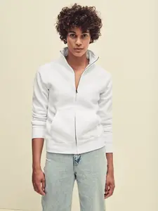White women's sweatshirt with stand-up collar Fruit of the Loom
