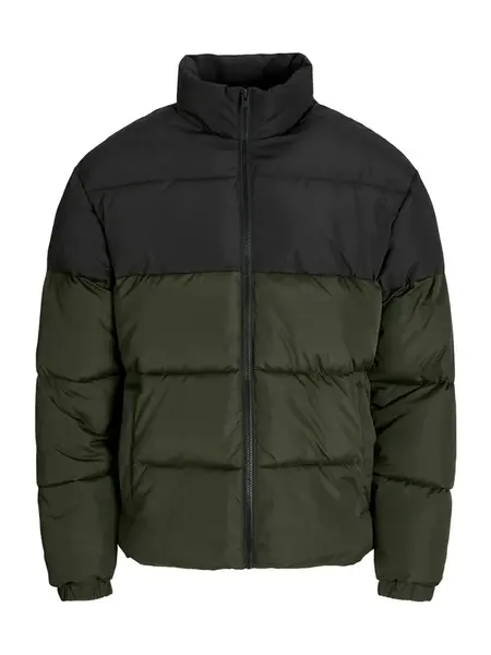 JACK & JONES Zimná bunda 'MAZE'  tmavozelená / čierna