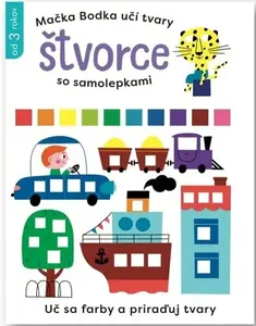 Mačka Bodka učí tvary Štvorce so samolepkami