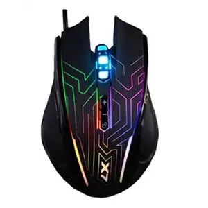 A4Tech Myš X87 Oscar Neon, 2400DPI, optická, 8tl., drátová USB, černá, herní, Neonové podsvícení