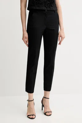 Kalhoty Sisley dámské, černá barva, high waist, 4VPHL5AH6
