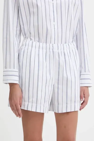 Bavlněné šortky Abercrombie & Fitch dámské, bílá barva, high waist, KI149-5298