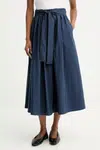 Sukně Weekend Max Mara ZARDA tmavomodrá barva, midi, áčková, 2525106031600