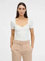 Orsay Krémové dámské tričko s krátkým rukávem - Dámské