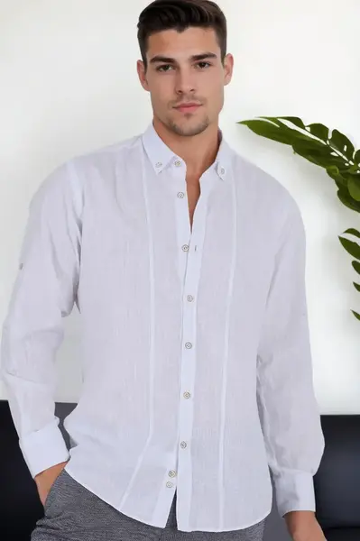 G921 DEWBERRY MEN'S SHIRT-WHITE