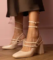 Gemre Beige patent block heels Ferida