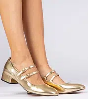 Gemre Gold women's pumps with buckles Demara