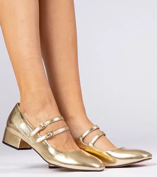 Gemre Gold women's pumps with buckles Demara