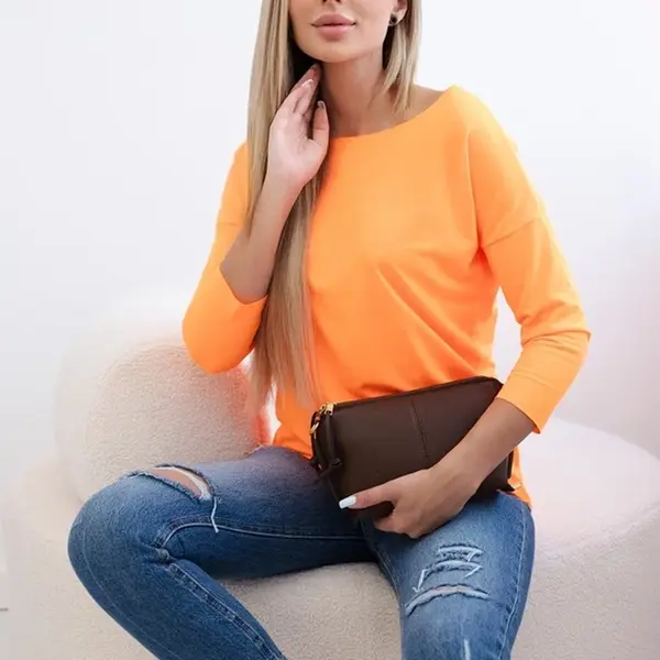 Kesi Dámská halenka s lodičkovým výstřihem oranžová neonová