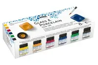 Sada barev na sklo a porcelán Kreul 6ks - Transparentní