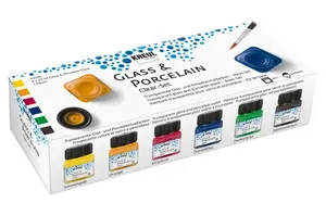 Sada barev na sklo a porcelán Kreul 6ks - Transparentní