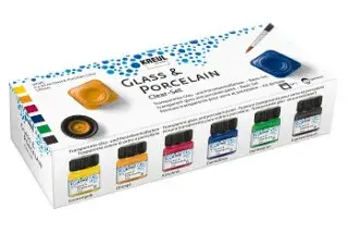 Sada barev na sklo a porcelán Kreul 6ks - Transparentní