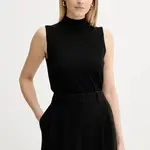 Vlněná vesta MICHAEL Michael Kors dámská, černá barva, s pologolfem, MT561904VR