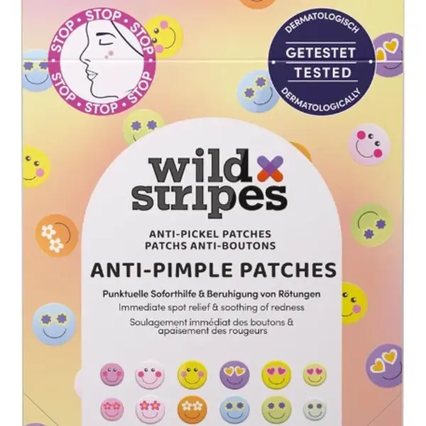 Wild Stripes Hydrokoloidní náplasti na akné s tea tree olejem Smile Prevent (Anti-Pimple Patches) 24 ks