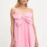 Bavlněné šaty Answear.LAB růžová barva, mini