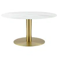 Ambia Home KONFERENČNÍ STOLEK, bílá, barvy zlata, kov, sklo, 80/80/45 cm