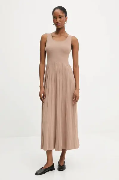 Šaty Weekend Max Mara MARKUS béžová barva, midi, 2525326011600