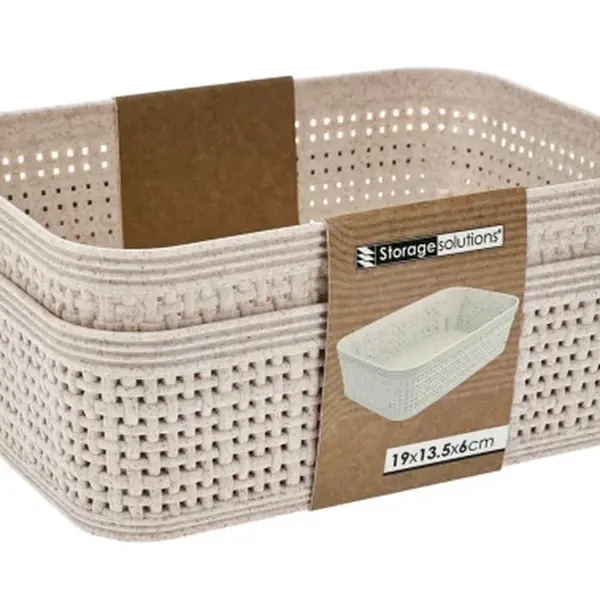 Úložný košík (2 ks) 19x13,5 cm, béžový