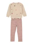 Lindex Set  svetlobéžová / červená
