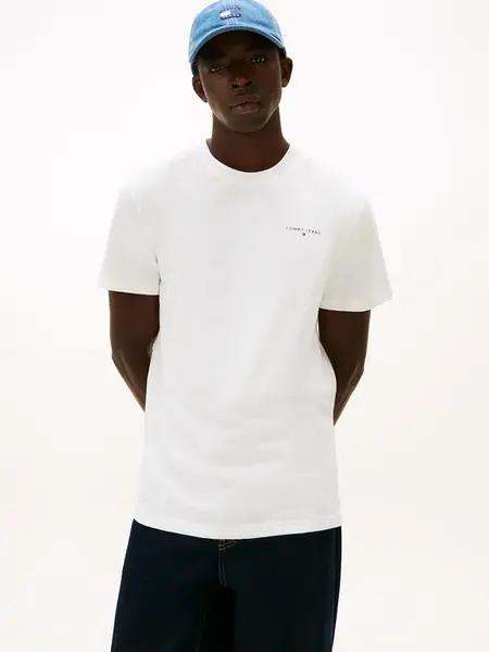 Tommy Jeans Tričko  námornícka modrá / biela