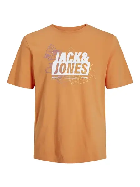 JACK & JONES Tričko 'Map'  oranžová