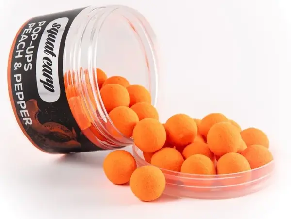 Squat carp plávajúce boilies pop-up peach & pepper 60 g - 12 mm