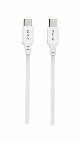 Kabel iPEAX TPU USB-C / USB-C 1M, USB 2.0, bílá