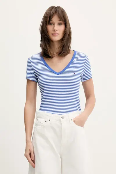 Tommy Jeans tričko dámske bavlnené s elastanom