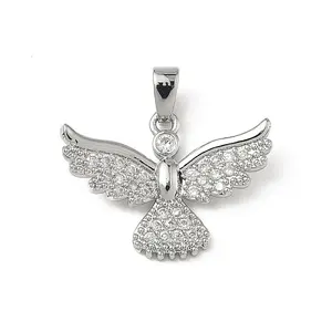 Brass Micro Pave Clear Cubic Zirconia Pendants