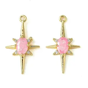 Brass Micro Pave Cubic Zirconia Pendants