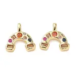 Brass Micro Pave Colorful Cubic Zirconia Pendants