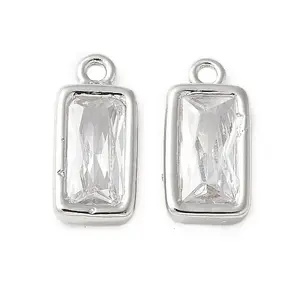 Brass Micro Pave Cubic Zirconia Pendants