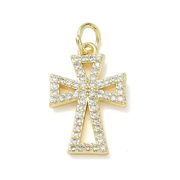 Easter Religion Brass Micro Pave Clear Cubic Zirconia Pendants