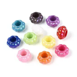 Pearlized UV Plating Opaque Acrylic European Beads