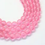 Baking Paint Transparent Glass Round Bead Strands