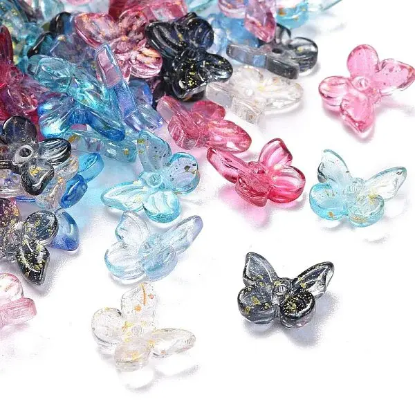 Transparent Spray Painted Glass Charms