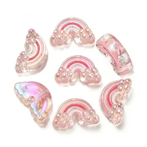 UV Plating Rainbow Iridescent Acrylic Enamel Beads