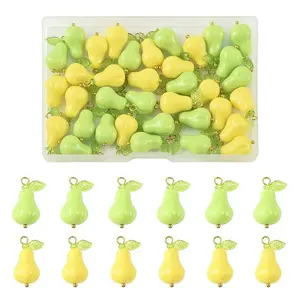 36Pcs 2 Colors Acrylic Gourd Pendants