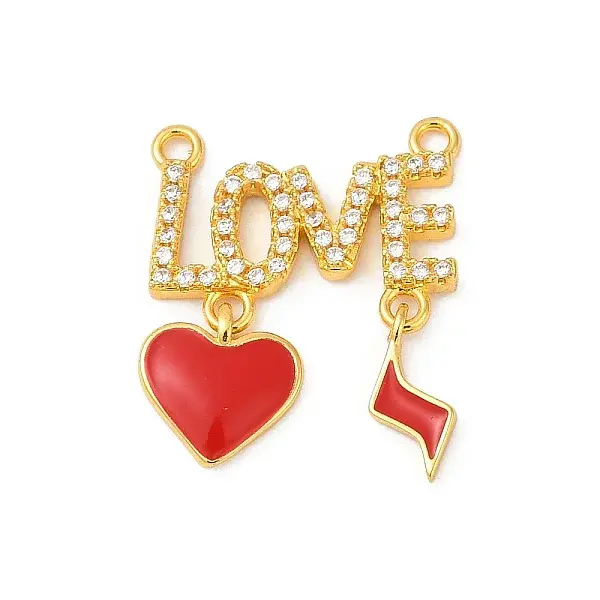Brass Micro Pave Cubic Zirconia Acrylic Pendants
