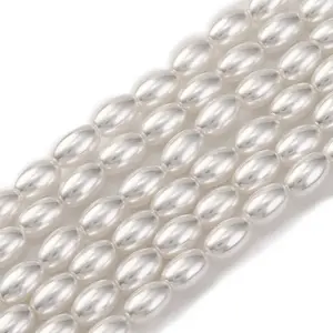 Baking Paint Pearlized Glass Pearl Bead Strands