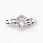 Brass Micro Pave Cubic Zirconia Fold Over Clasps